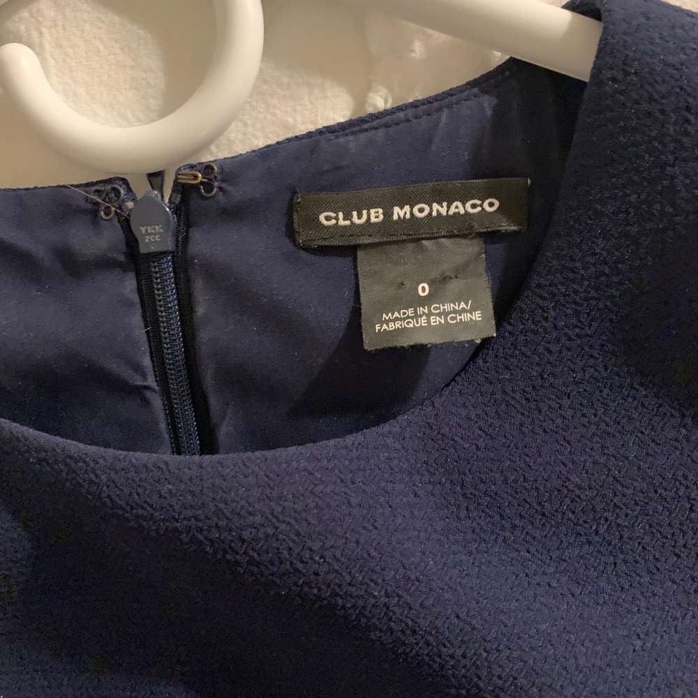 Club Monaco Navy ruffle dress - Picture 3 of 7